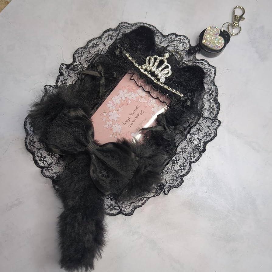 Amazon.co.jp: 猫耳パスケース カードケース レースデコ ティアラ